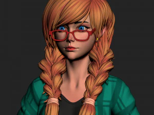 girl in shorts 01 zbrush 3D Model