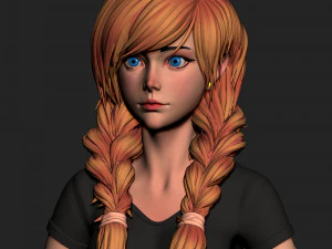 girl in shorts 01 zbrush 3D Model