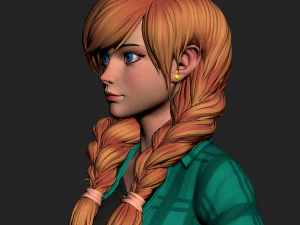 girl in shorts 01 zbrush 3D Model