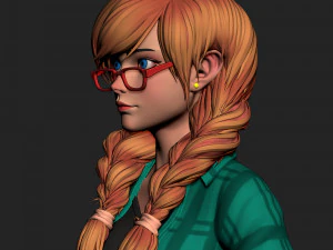 girl in shorts 01 zbrush 3D Model