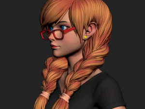 girl in shorts 01 zbrush 3D Model