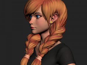 girl in shorts 01 zbrush 3D Model