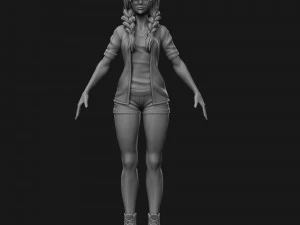 girl in shorts 01 zbrush 3D Model