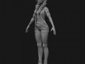 girl in shorts 01 zbrush Modelo 3D