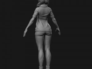 girl in shorts 01 zbrush 3D Model