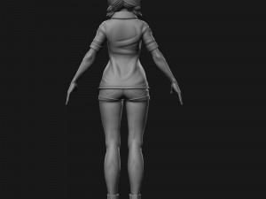 girl in shorts 01 zbrush Modelo 3D