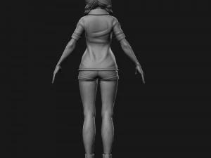 girl in shorts 01 zbrush 3D Model