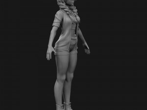 girl in shorts 01 zbrush Modelo 3D