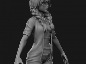 girl in shorts 01 zbrush 3D Model