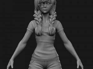 girl in shorts 01 zbrush 3D Model