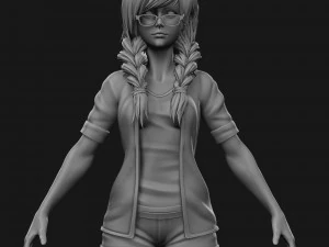 girl in shorts 01 zbrush 3D Model