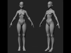 girl in shorts 01 zbrush 3D Model