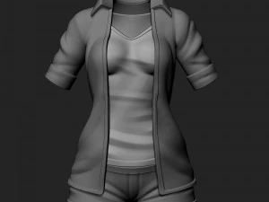 girl in shorts 01 zbrush 3D Model