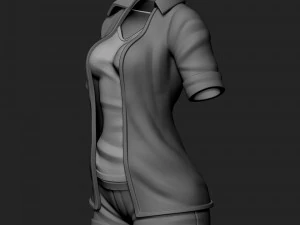girl in shorts 01 zbrush 3D Model