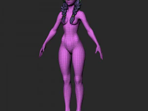 girl in shorts 01 zbrush 3D Model