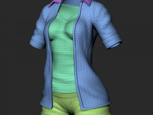 girl in shorts 01 zbrush Modelo 3D