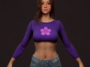 girl in jeans 3Dモデル