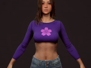 girl in jeans 3D Model