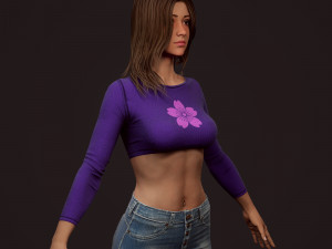 girl in jeans 3Dモデル