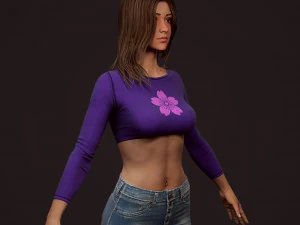 girl in jeans 3D Model