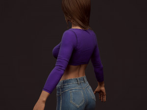 girl in jeans 3Dモデル