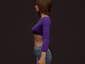 girl in jeans 3D Model