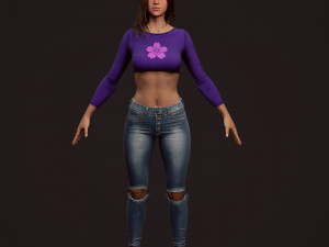 girl in jeans 3Dモデル