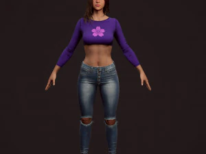 girl in jeans 3D Model