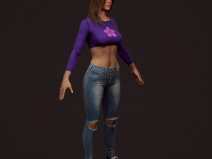 girl in jeans 3Dモデル