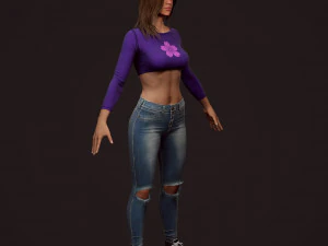 girl in jeans 3D Model