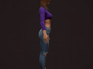girl in jeans 3Dモデル