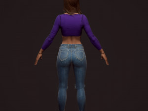 girl in jeans 3Dモデル