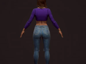 girl in jeans 3D Model