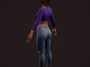 girl in jeans 3Dモデル