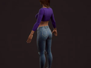 girl in jeans 3D Model