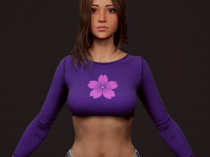 girl in jeans 3Dモデル