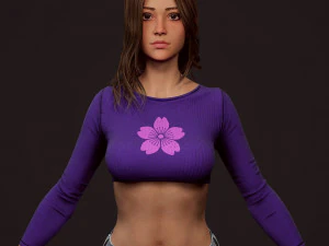 girl in jeans 3D Model