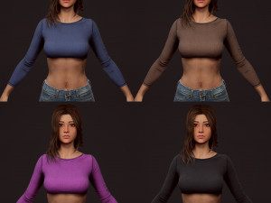 girl in jeans 3Dモデル