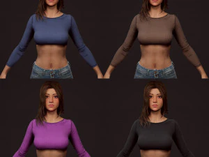 girl in jeans 3D Model