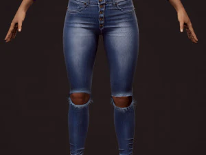 girl in jeans 3D Model