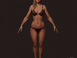 blonde girl Modelo 3D