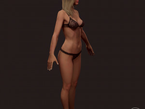 blonde girl Modelo 3D