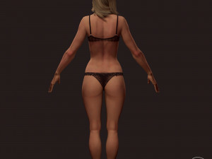 blonde girl Modelo 3D