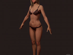 blonde girl Modelo 3D