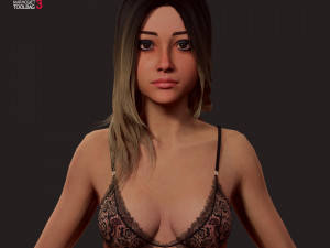 blonde girl Modelo 3D