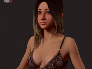blonde girl Modelo 3D