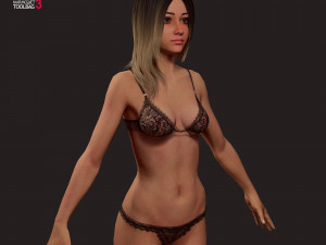 blonde girl Modelo 3D