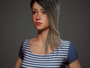 girl in shorts 3D Model