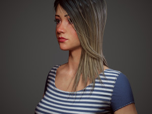 girl in shorts Modelo 3D