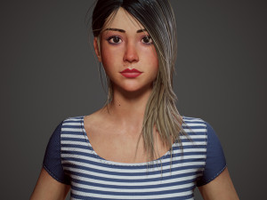 girl in shorts Modelo 3D